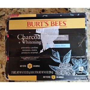 Burt's Bees natural flavor, charcoal & whitening fluoride toothpaste 3 pack